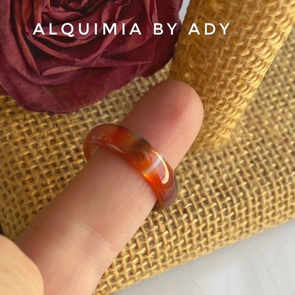 COPY - Alquimia carved carnelian ring gem band - Picture 3 of 3